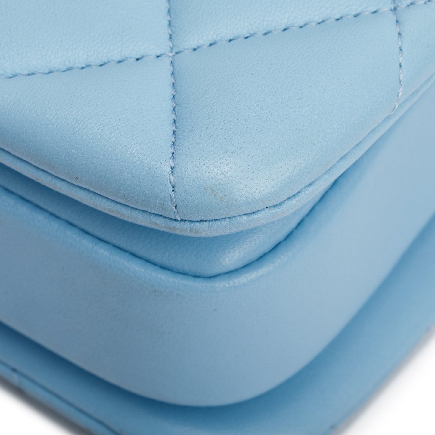 Chanel 2022 Tiffany Blue Lambskin Leather Small  Trendy CC Top Handle Flap Bag