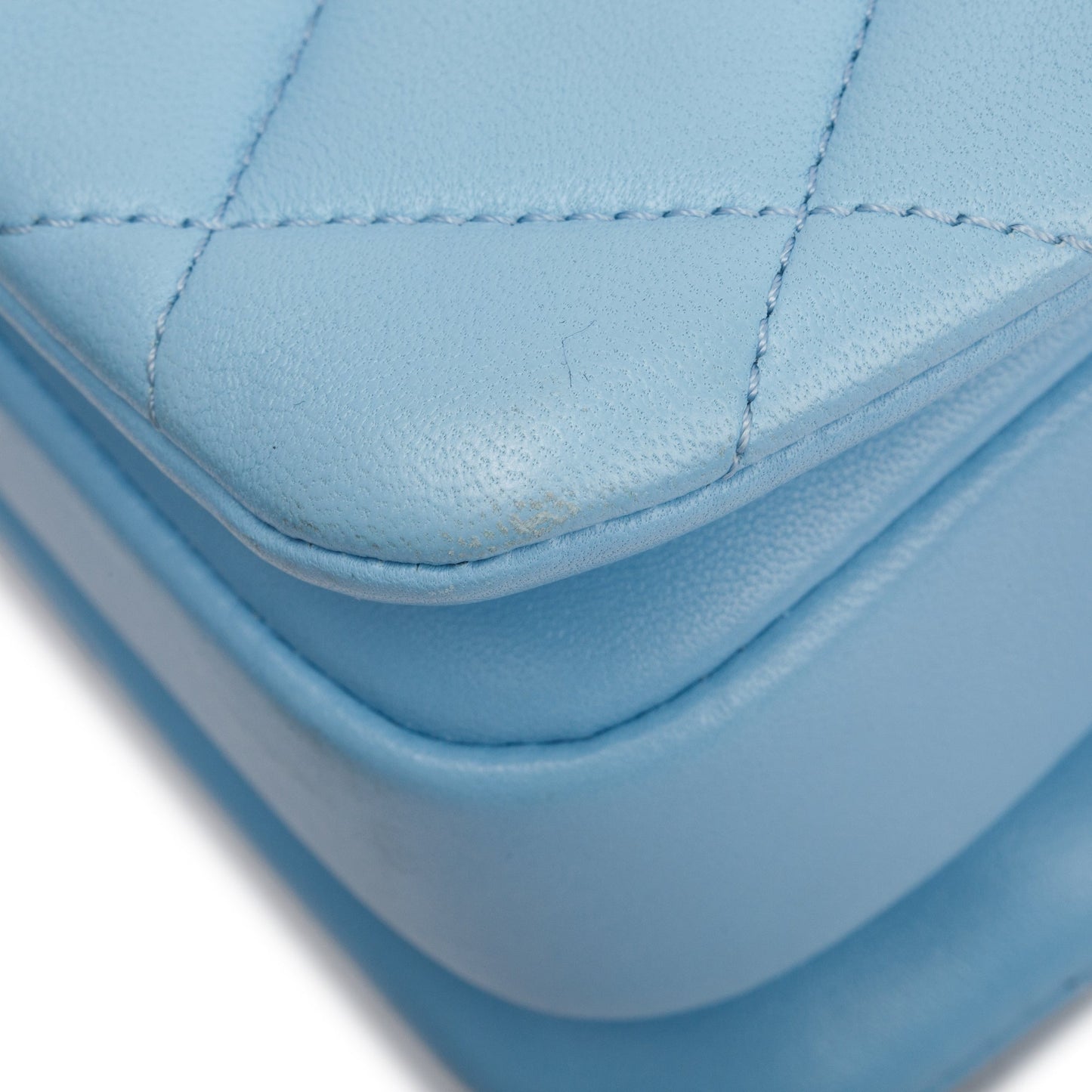 Chanel 2022 Tiffany Blue Lambskin Leather Small  Trendy CC Top Handle Flap Bag