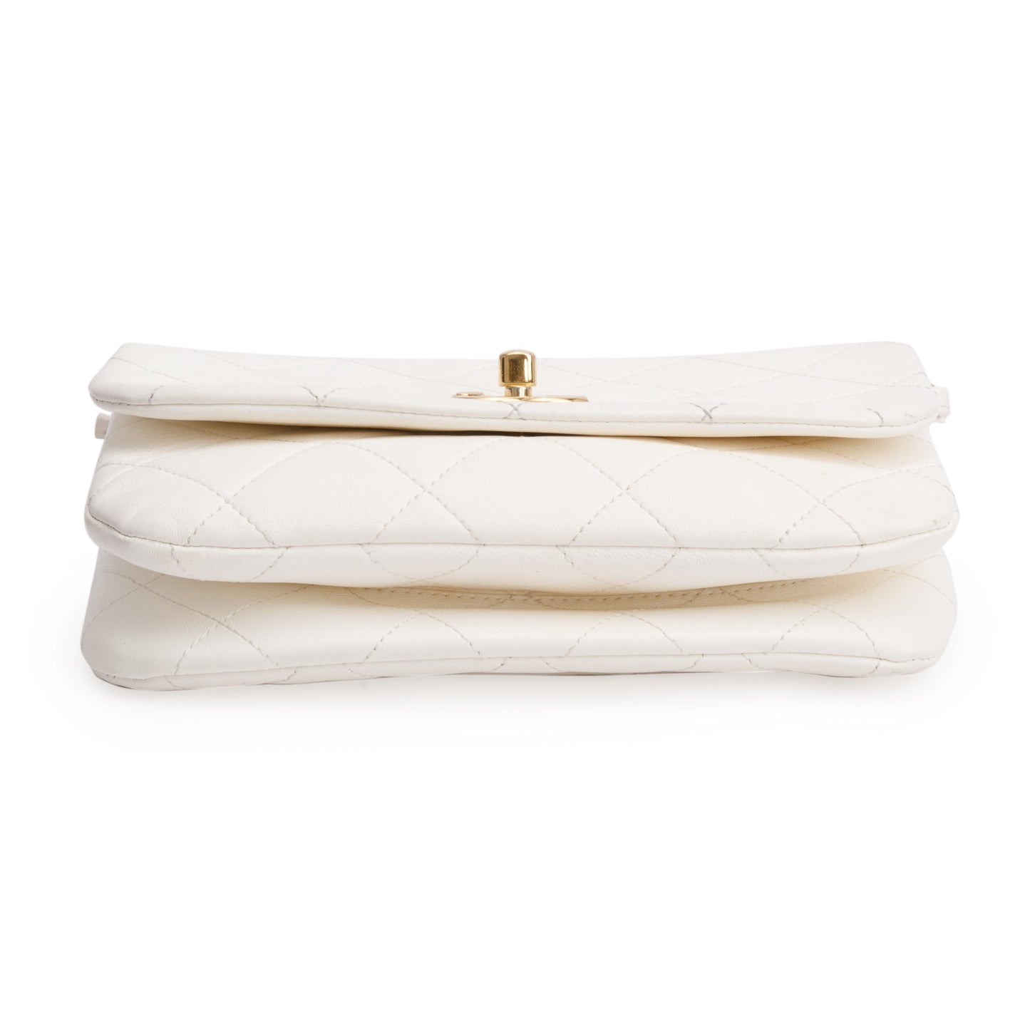 Chanel 2022 White Calfskin Leather Enamel Color Match Small Flap Bag