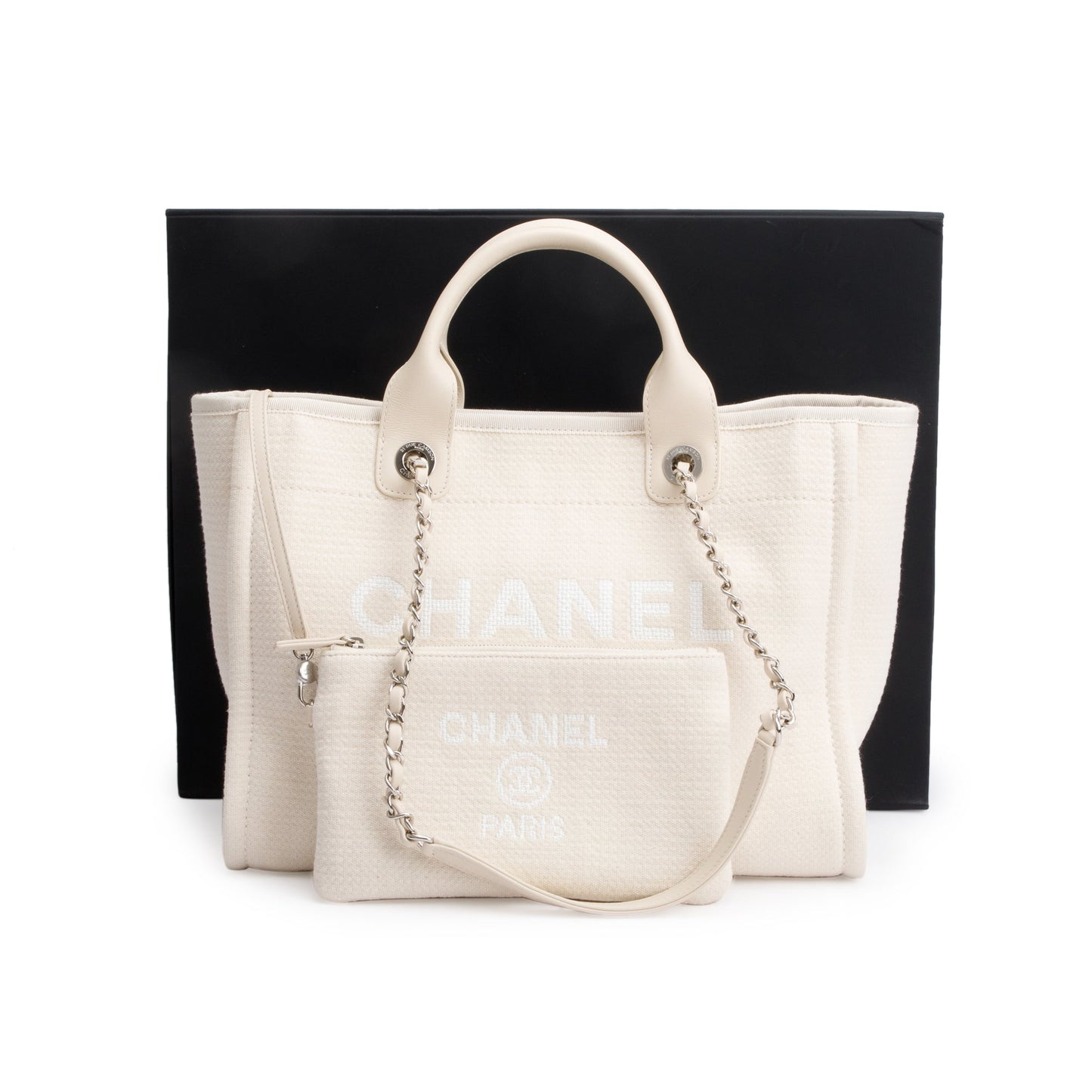 Chanel 2023 Beige Canvas Small Deauville Tote