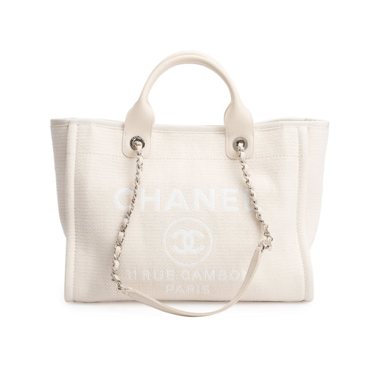 Chanel 2023 Beige Canvas Small Deauville Tote