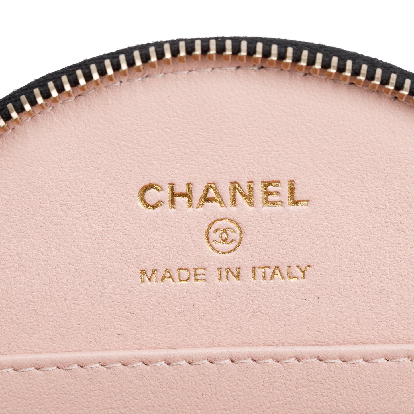 Chanel 2023 Black Lambskin Leather Handle with Care Round Vanity Case