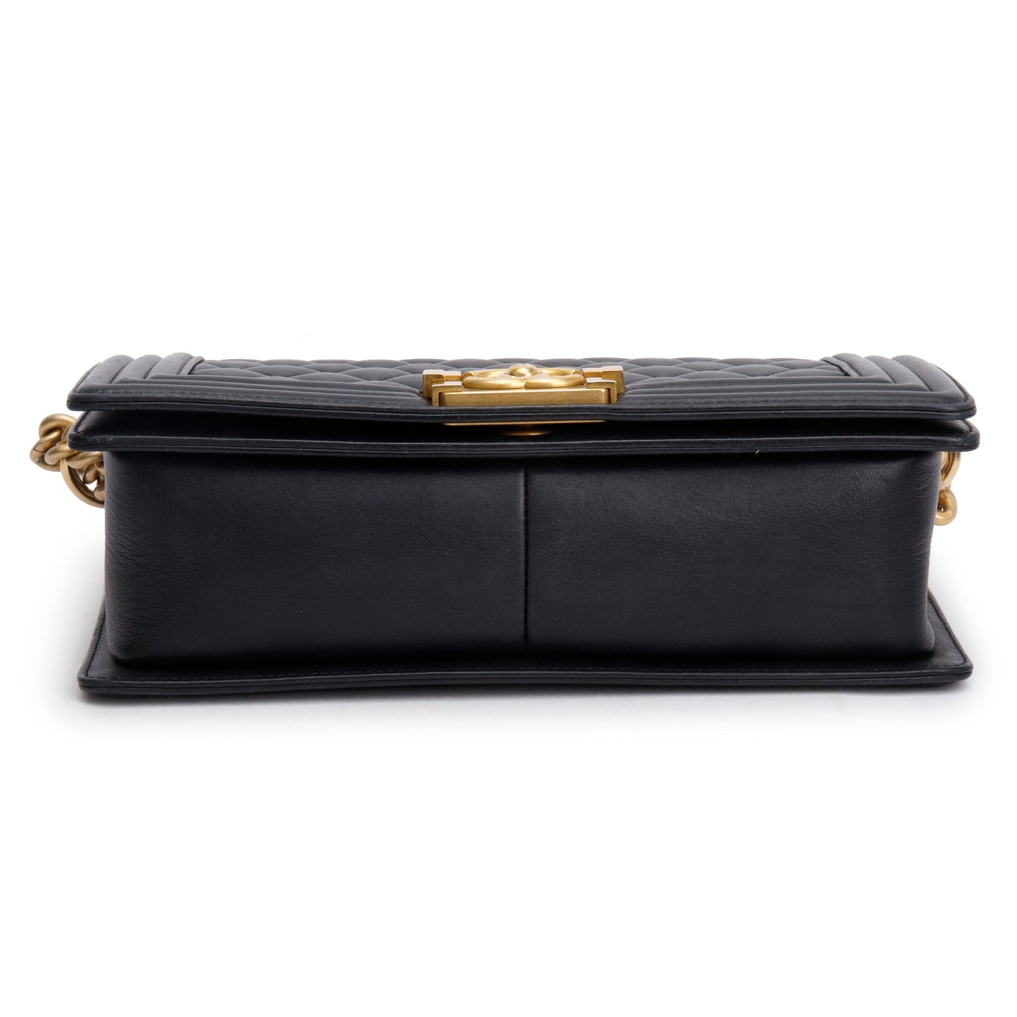 Chanel 2023 Black Quilted Lambskin Leather Medium Boy Bag