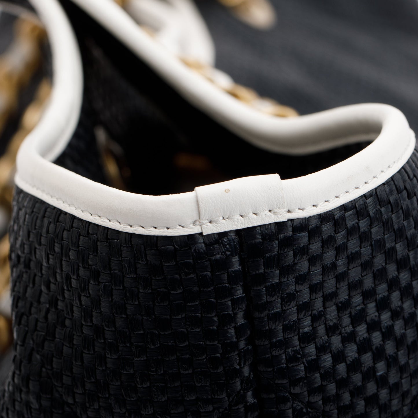 Chanel 2023 Black Raffia Calfskin Coco Maxi Beach Shopping Tote