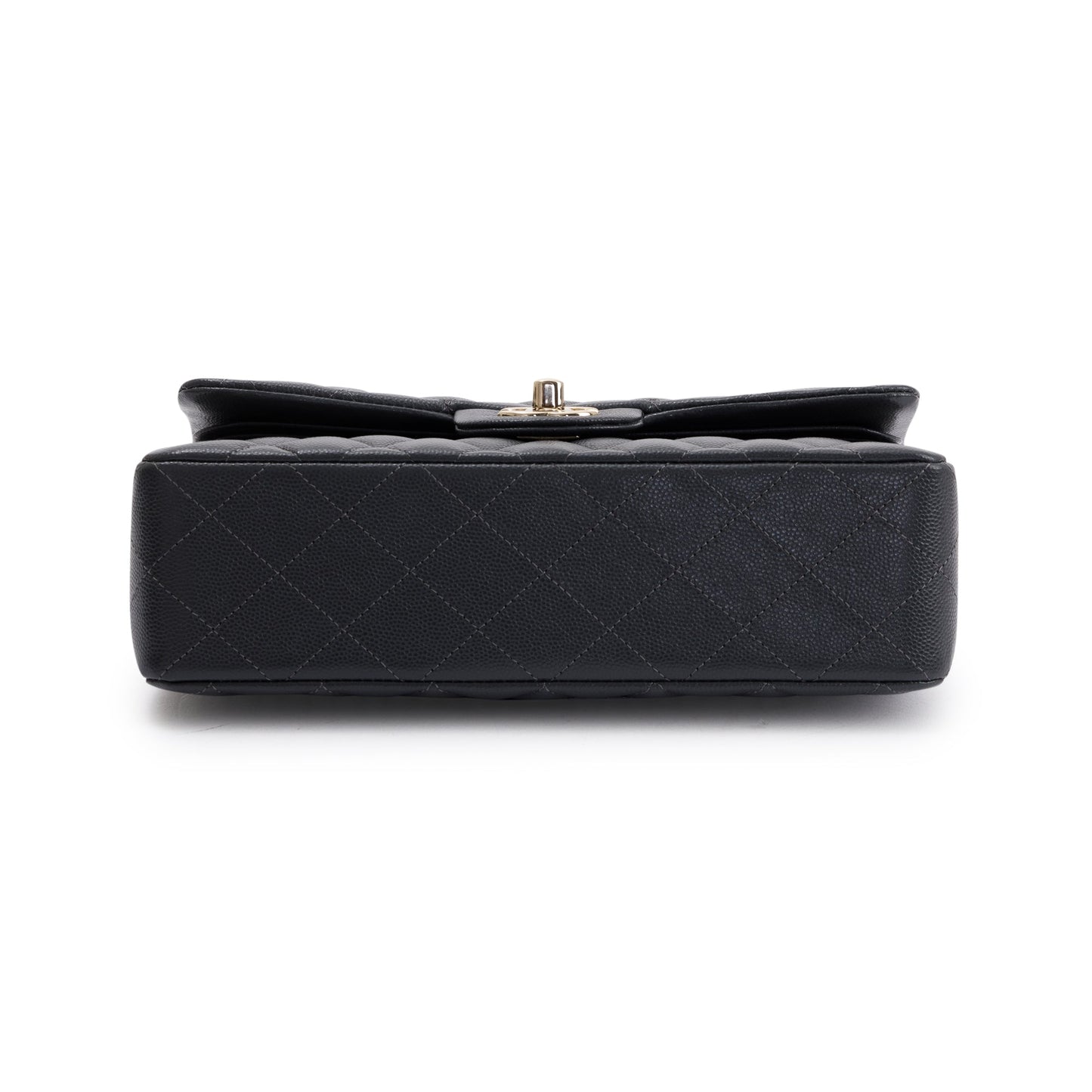 Chanel 2023 Grey Caviar Small Classic Double Flap Bag