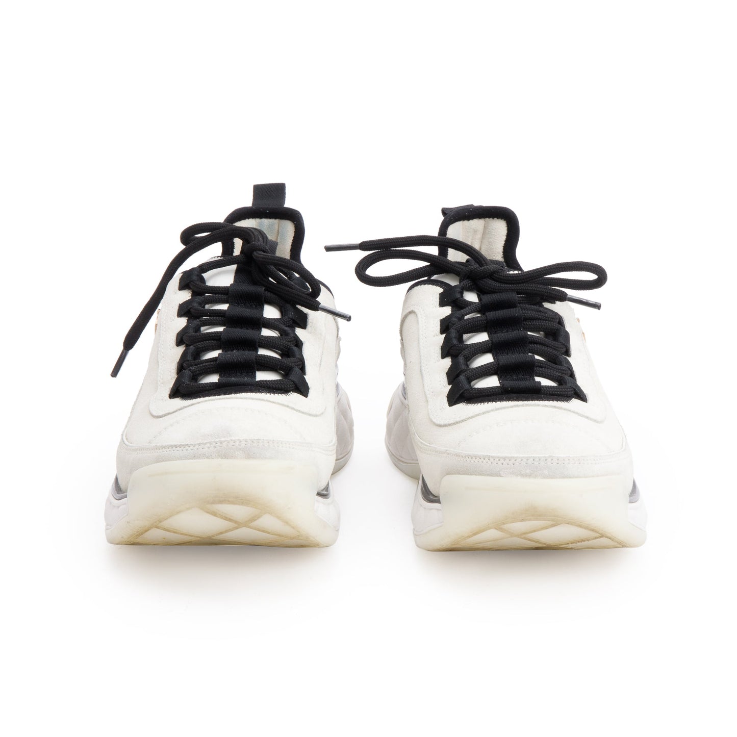 Chanel 2023 Neutral Suede CC Logo Chunky Sneakers, Size 41