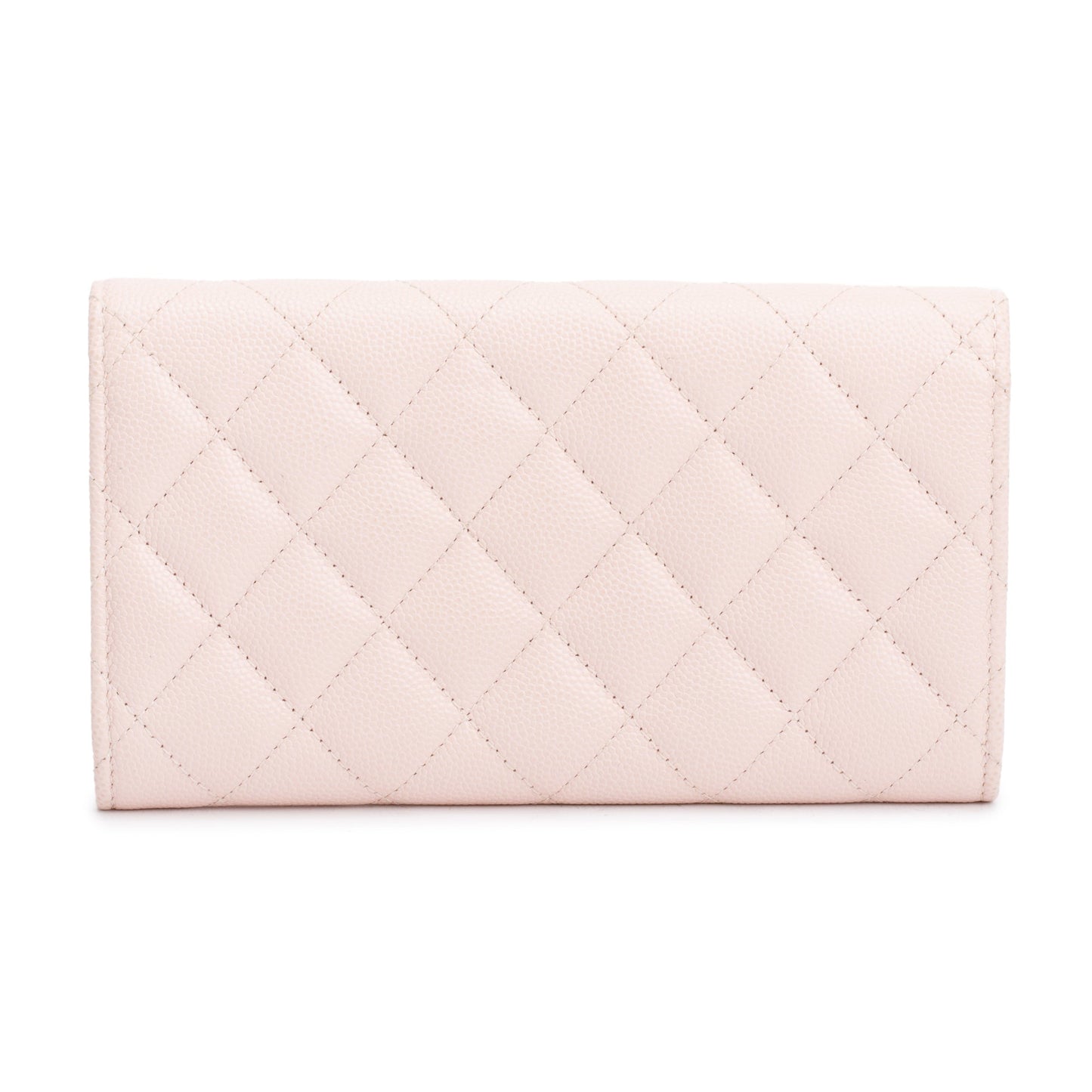 Chanel 2023 Pink Caviar Leather Strass CC Flap Wallet