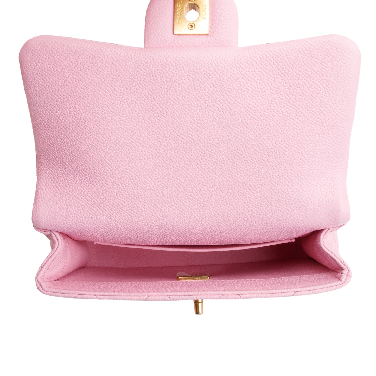 Chanel 2023 Pink Quilted Caviar Leather Sweetheart Crush Classic Rectangular Mini Flap Bag