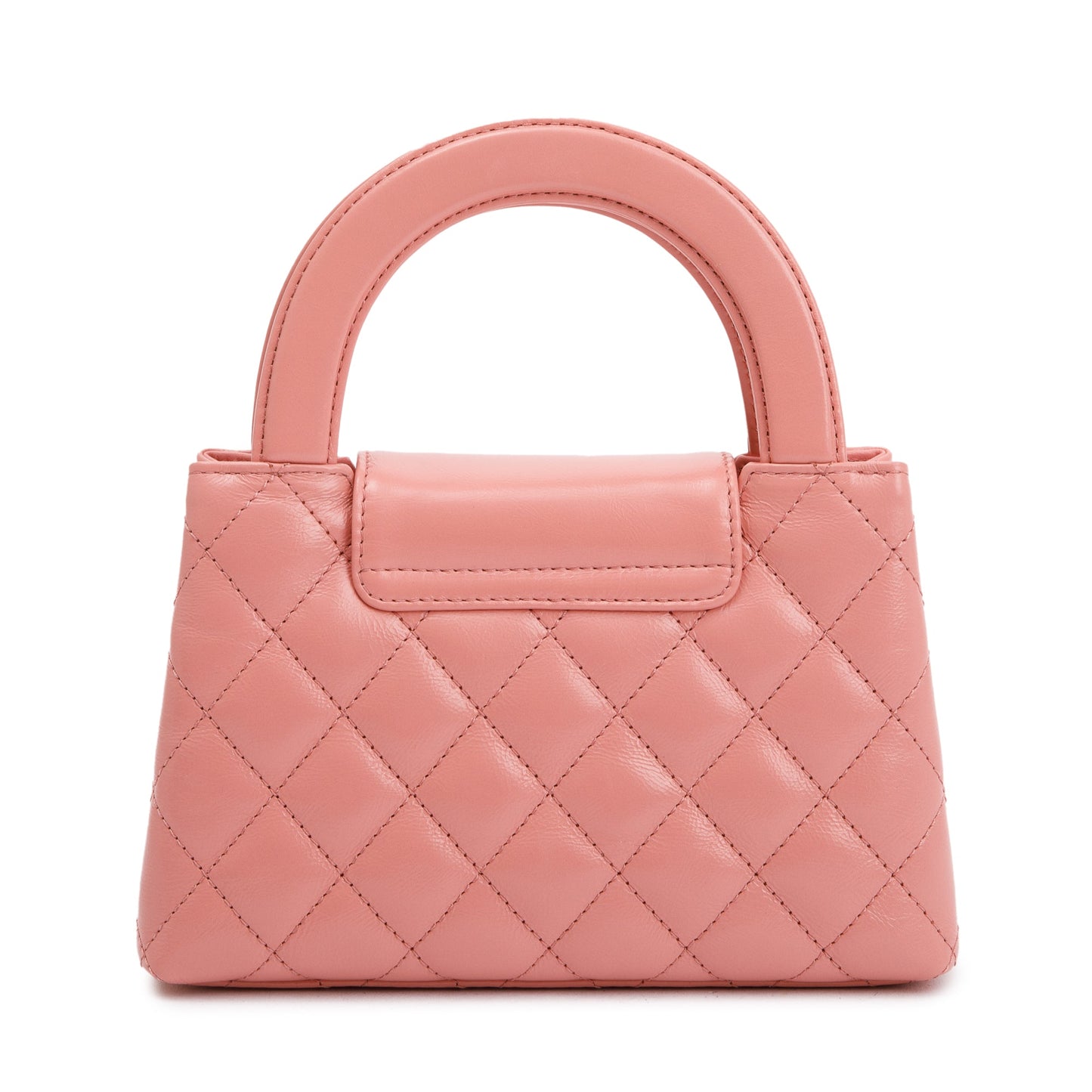 Chanel 2023 Pink Shiny Aged Calfskin Leather Mini Kelly Shopping Bag