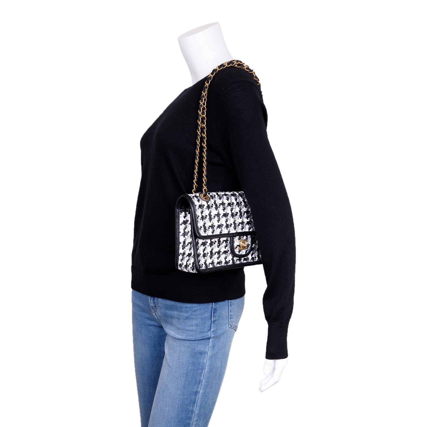 Chanel 2023 Viscose Woven Medium Flap Bag
