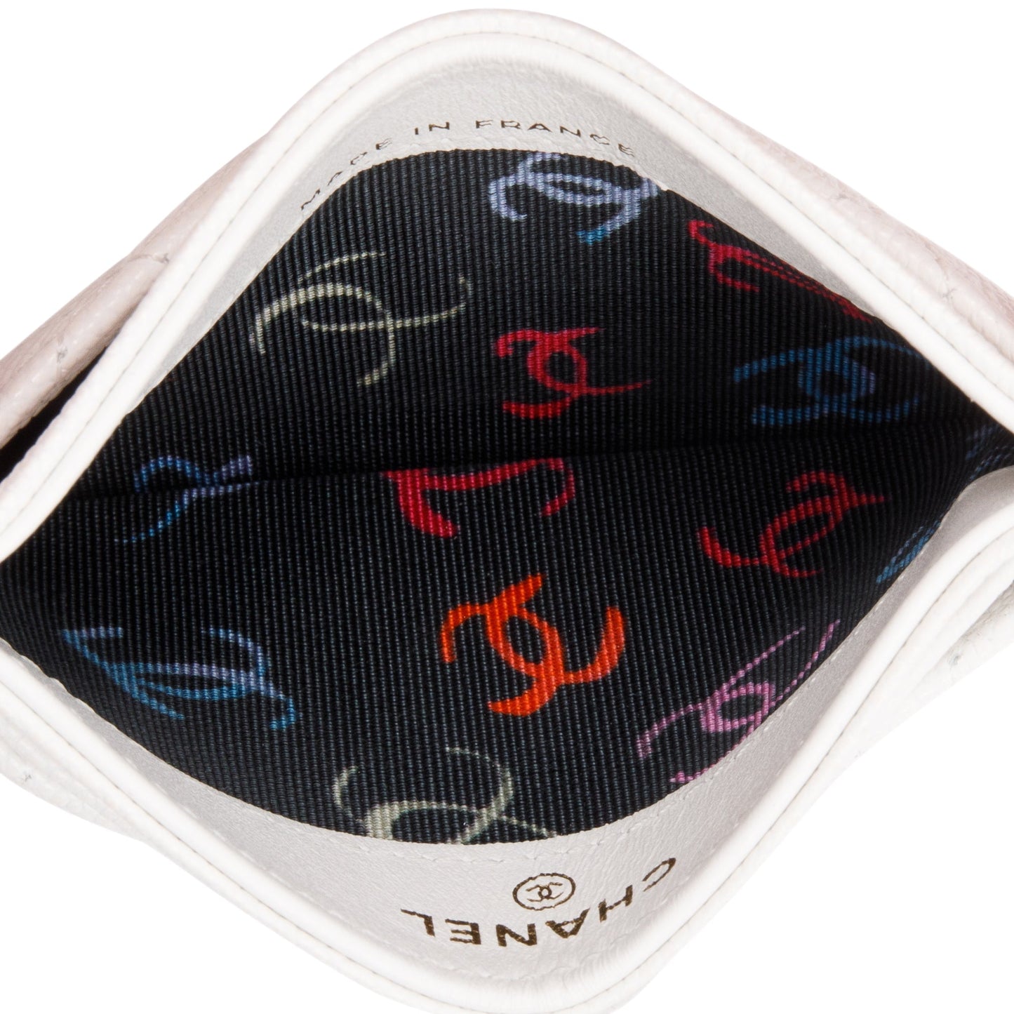 Chanel 2023 White Caviar Leather Classic Card Holder