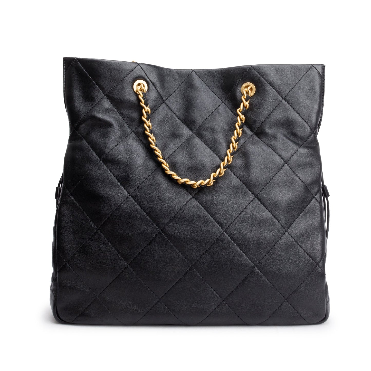 Chanel 2024 Black Quilted Calfskin Leather Shopping Bag Tote