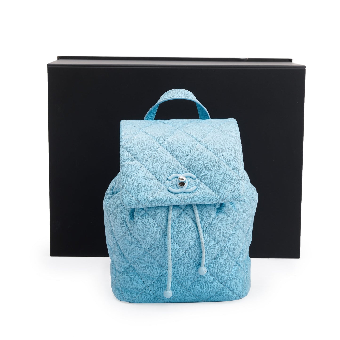 Chanel 2024 Blue Quilted Caviar Leather Mini Backpack