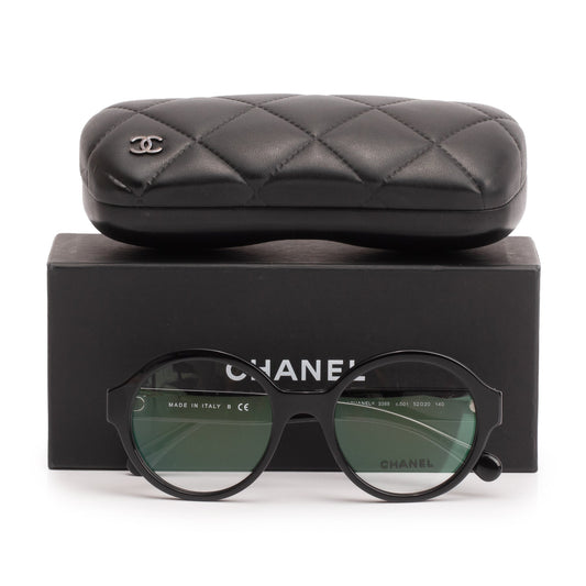 Chanel 3388 Black Acetate CC Logo Round Eyeglasses