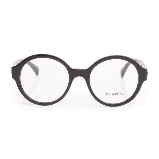 Chanel 3388 Black Acetate CC Logo Round Eyeglasses