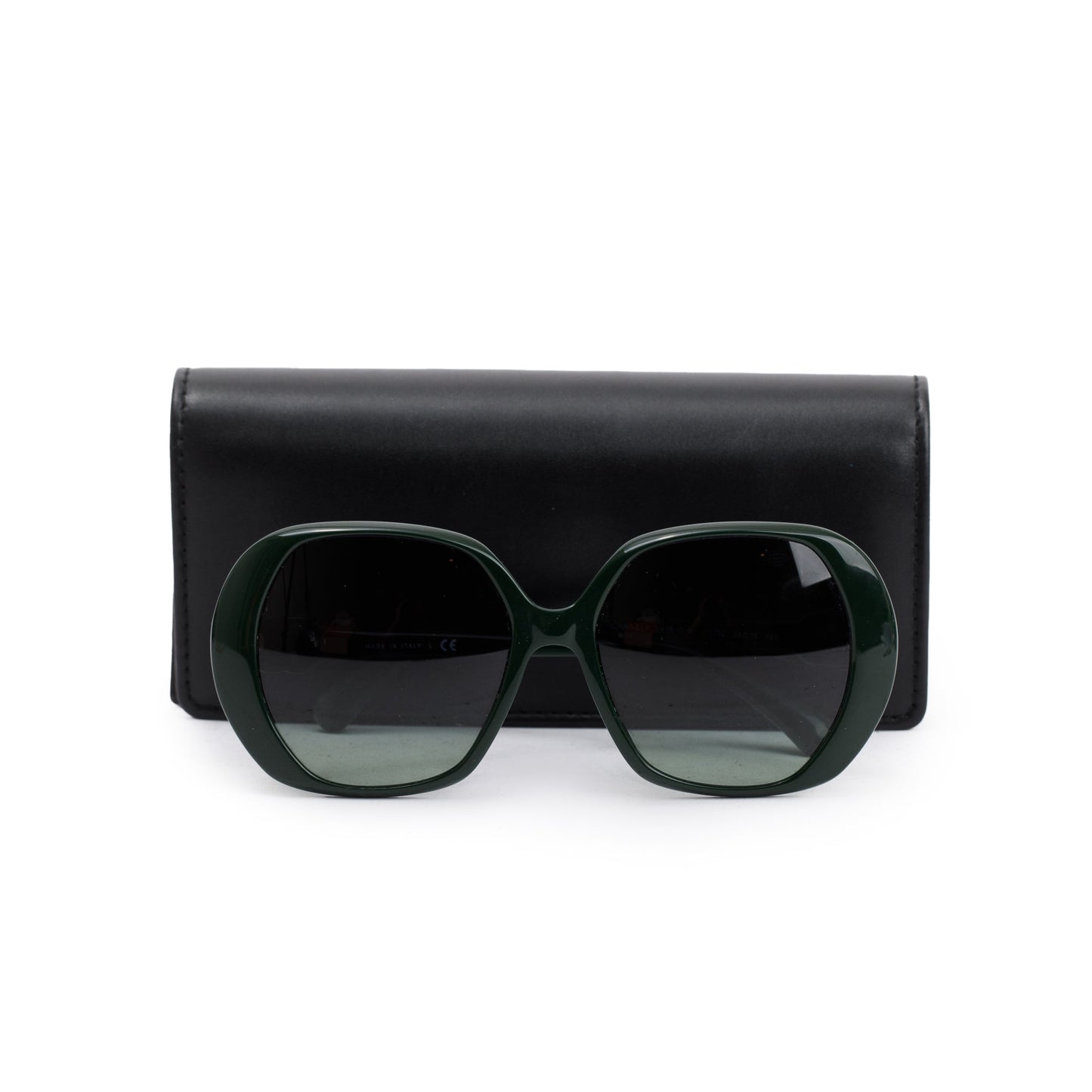 Chanel 3418-Q-B Green Acetate CC Strass Butterfly Sunglasses