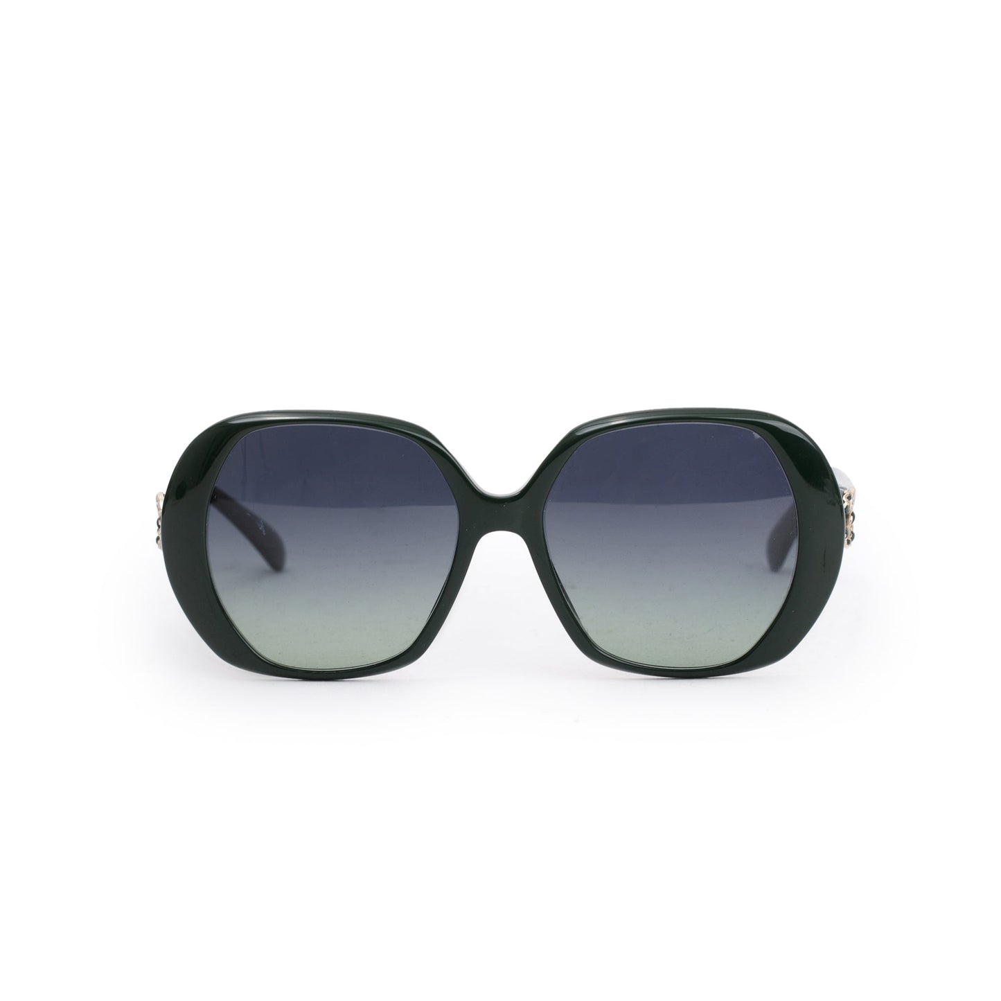 Chanel 3418-Q-B Green Acetate CC Strass Butterfly Sunglasses
