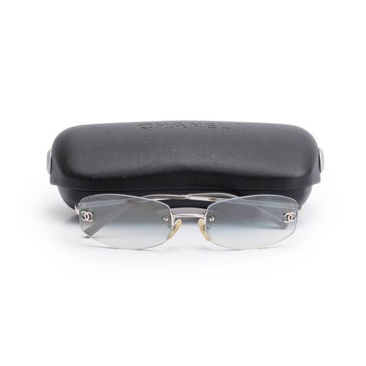 Chanel 4002 CC Logo Rimless Oval Sunglasses