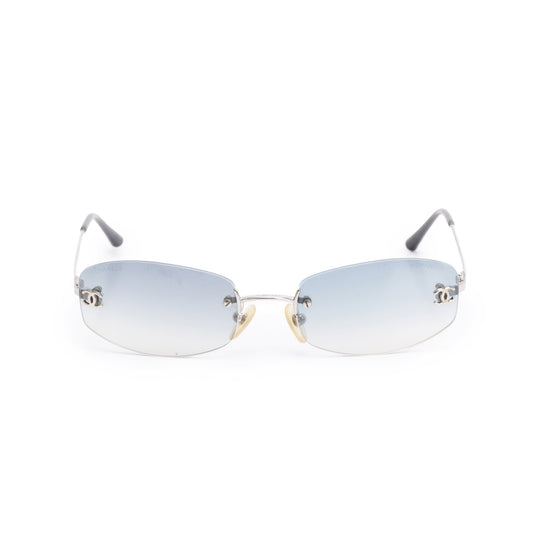 Chanel 4002 CC Logo Rimless Oval Sunglasses
