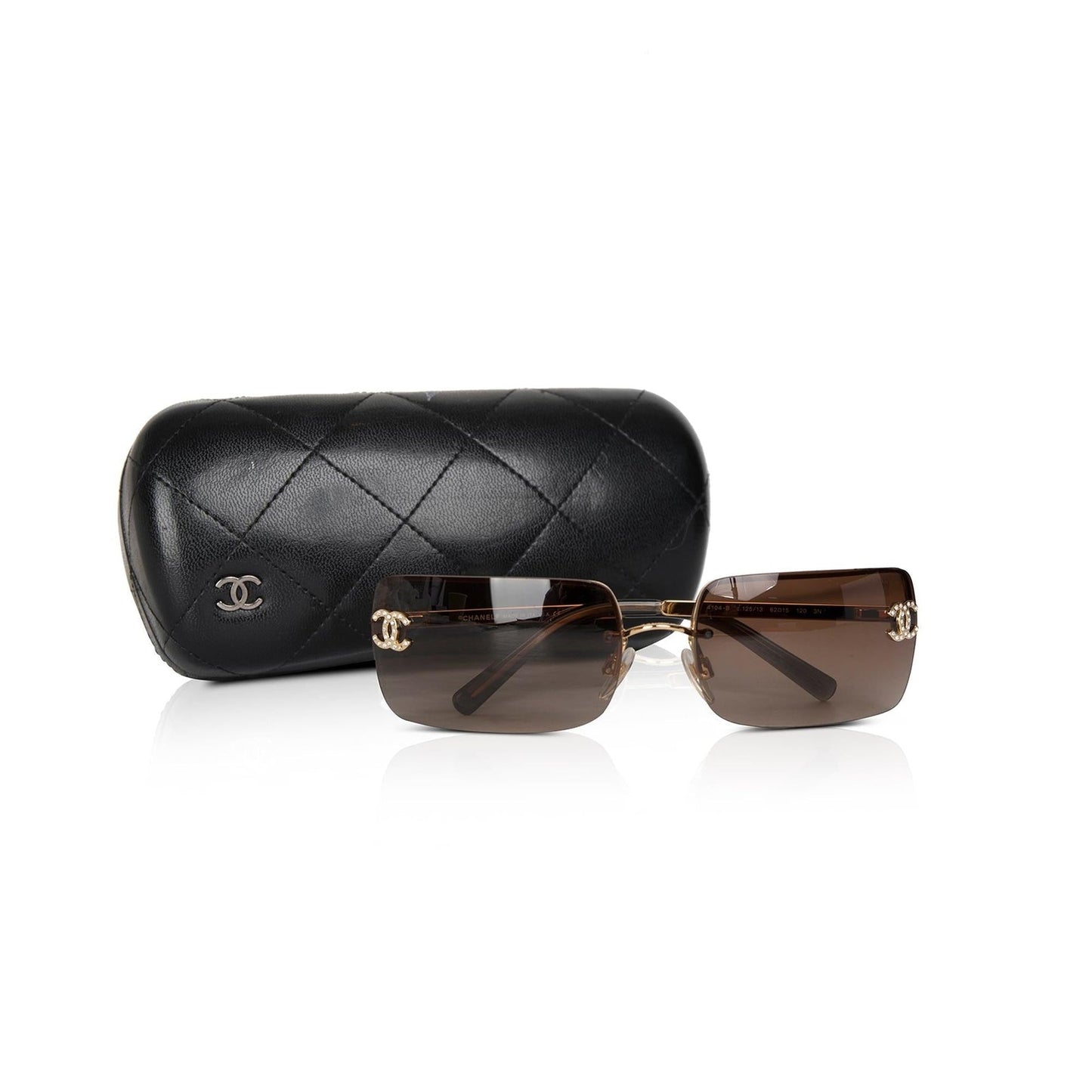 Chanel 4104-B Crystal CC Logo Sunglasses
