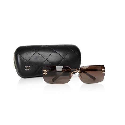 Chanel 4104-B Crystal CC Logo Sunglasses