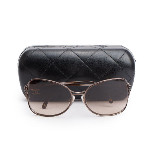 Chanel 4180 Ruthenium Metal Bow Accent Butterfly Sunglasses