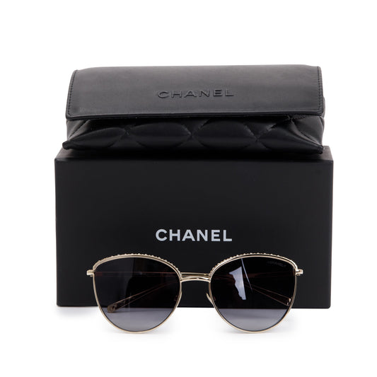 Chanel 4258-B Interlocking CC Logo Crystal Tinted Sunglasses