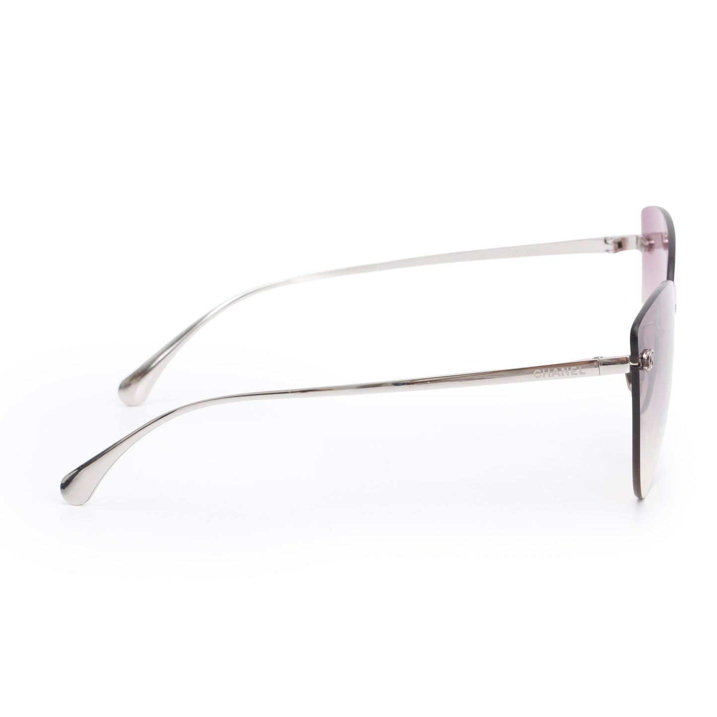 Chanel 4273-T Titanium Rimless Interlocking CC Cat-Eye Sunglasses
