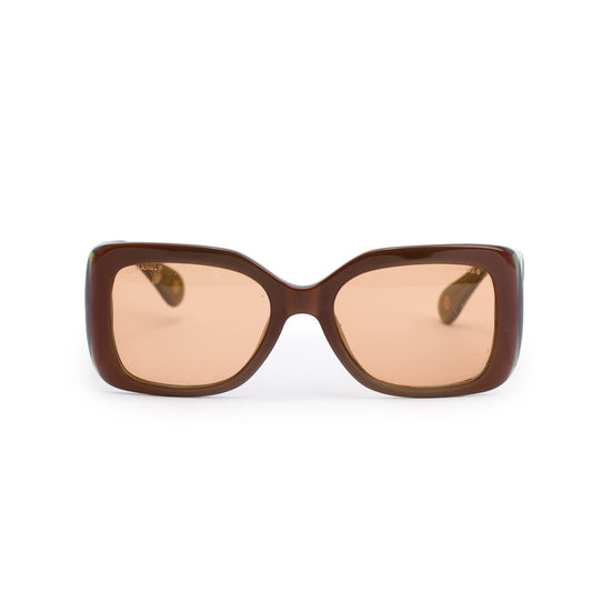 Chanel 5019 Green/Brown Iridescent Acetate CC Logo Quilted Square Sunglasses