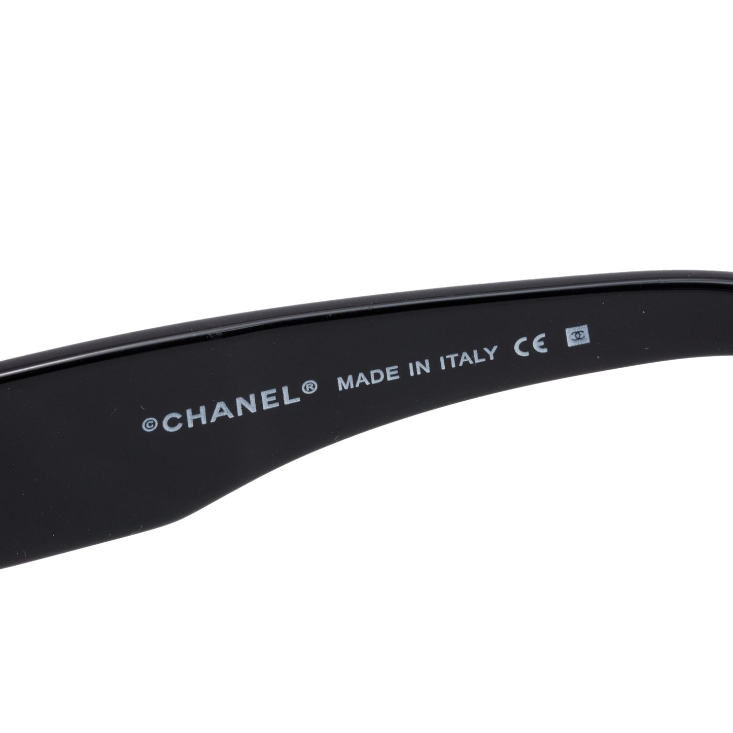 Chanel 5081-B  Black Acetate Strass CC Logo Shield Sunglasses