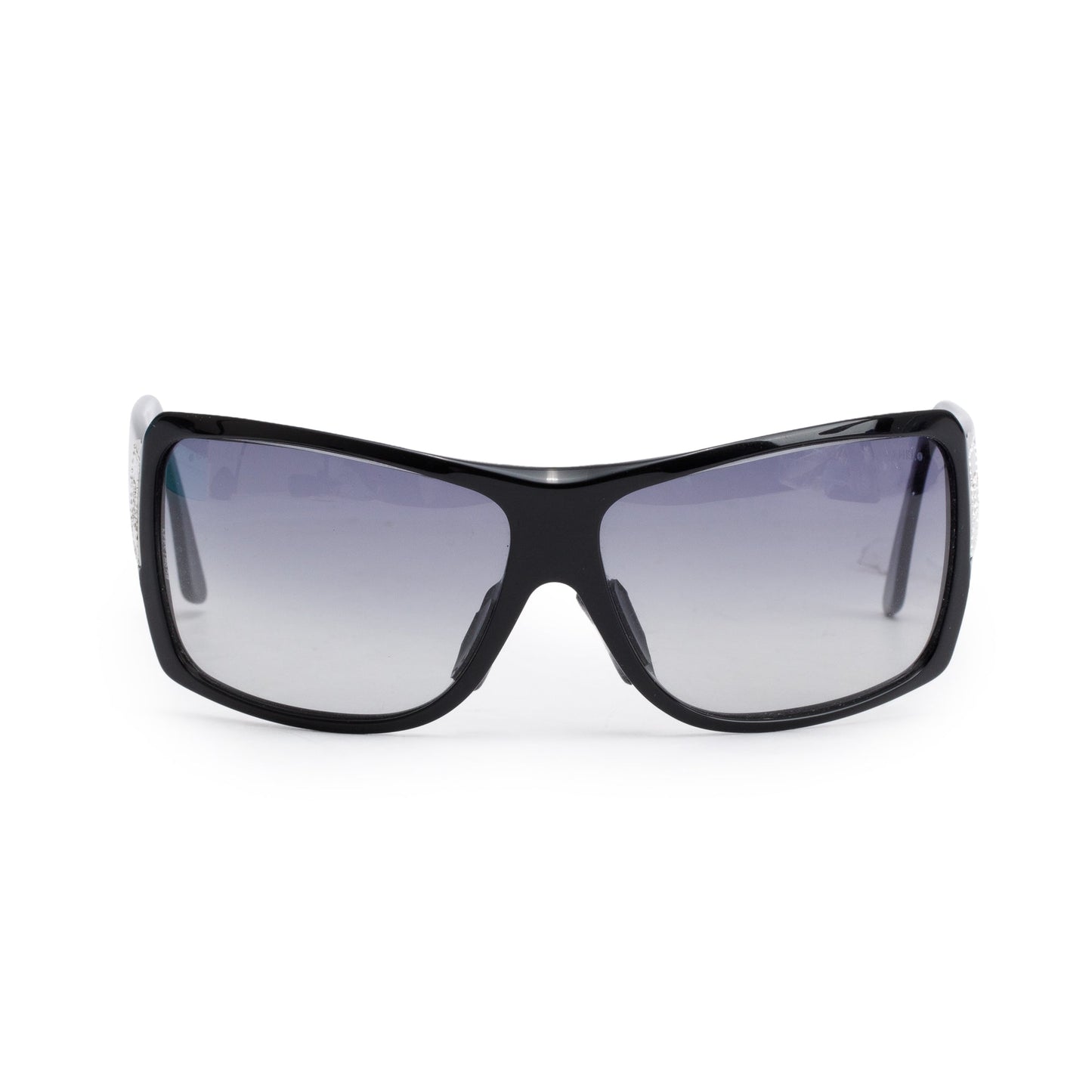 Chanel 5081-B  Black Acetate Strass CC Logo Shield Sunglasses