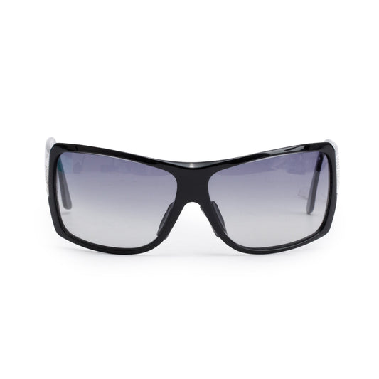 Chanel 5081-B  Black Acetate Strass CC Logo Shield Sunglasses