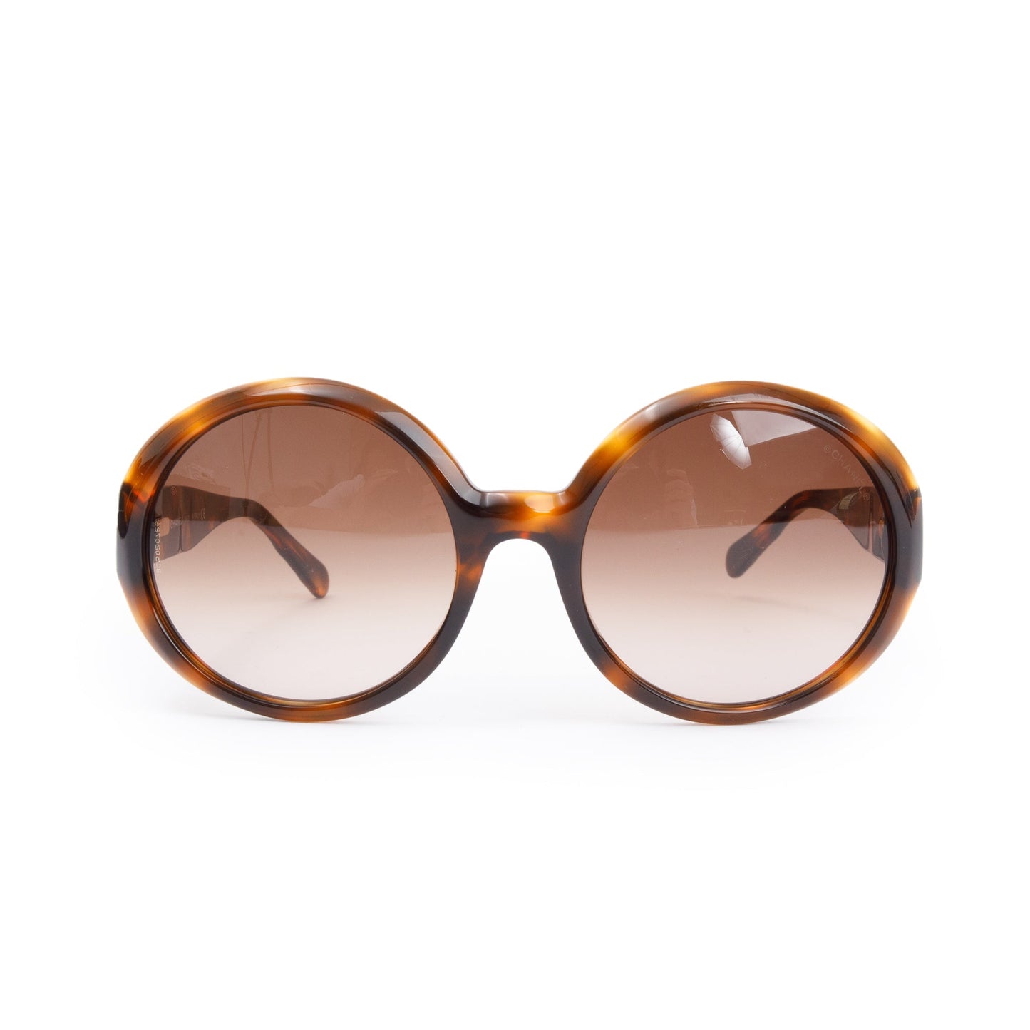 Chanel 5120-A Havana Acetate CC Round Sunglasses