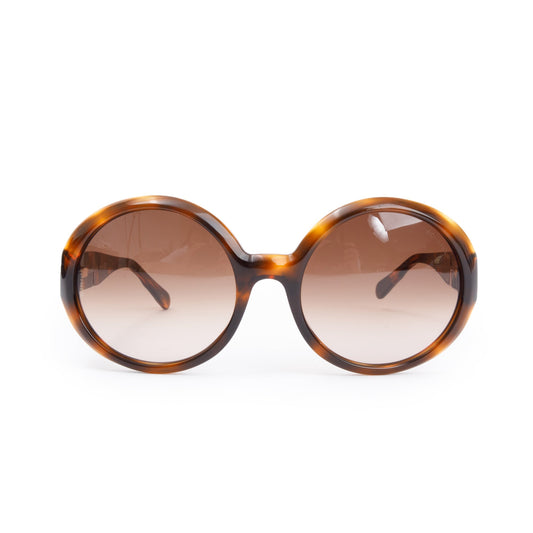 Chanel 5120-A Havana Acetate CC Round Sunglasses