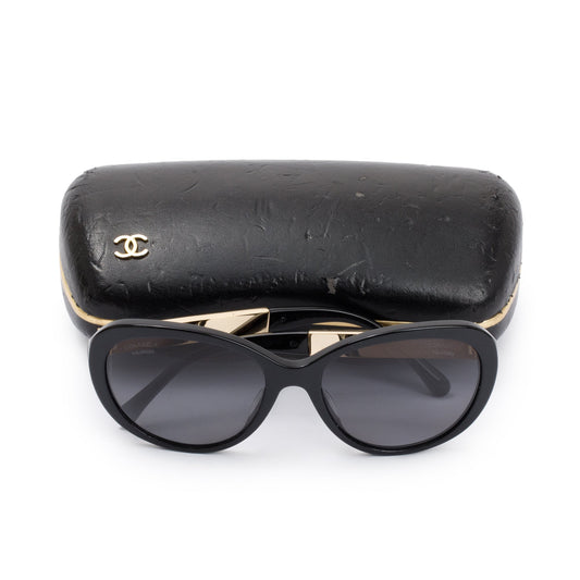 Chanel 5269-A Black Acetate CC Cat Eye Sunglasses