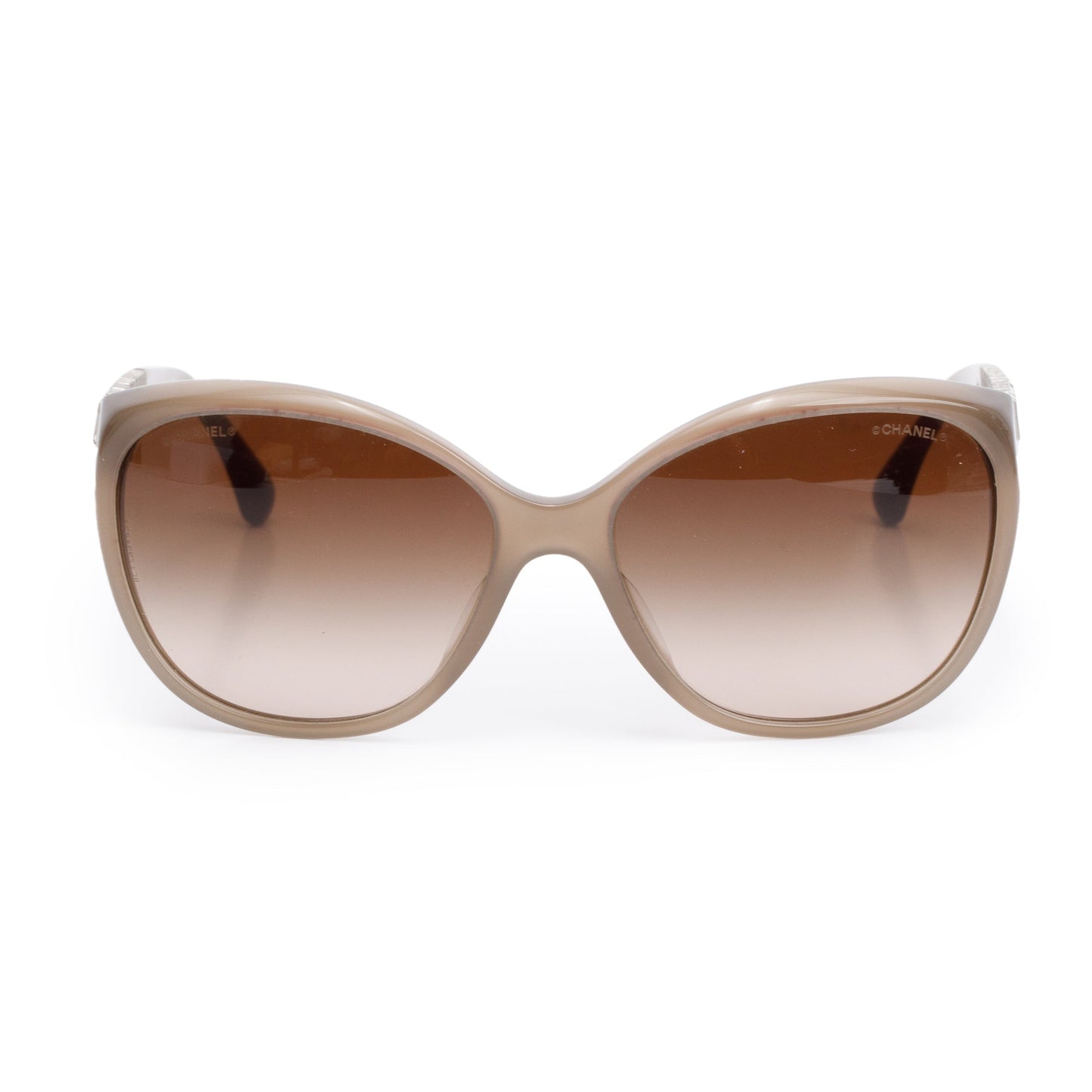 Chanel 5309-B-A Grey Acetate Crystal Baguette Cat-Eye Sunglasses