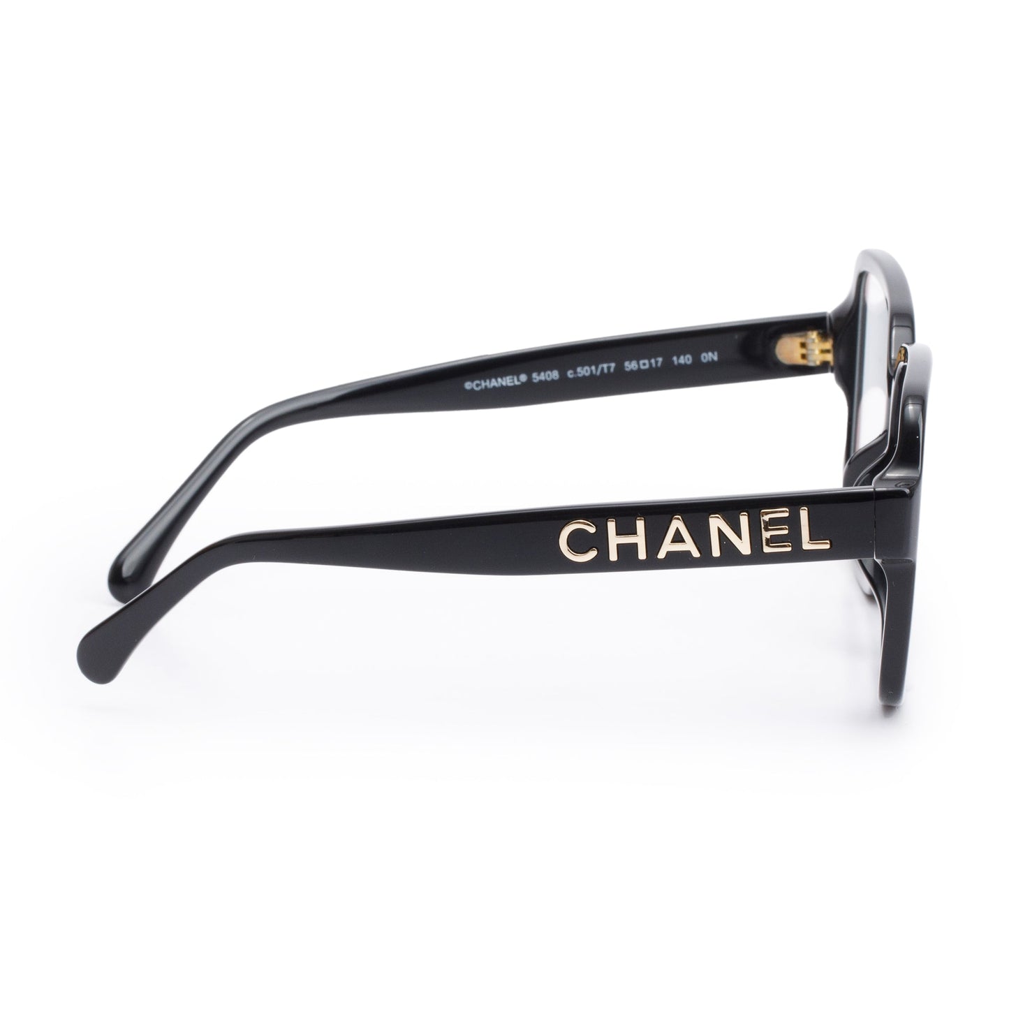 Chanel 5408 Black Acetate Logo Square Eyeglasses