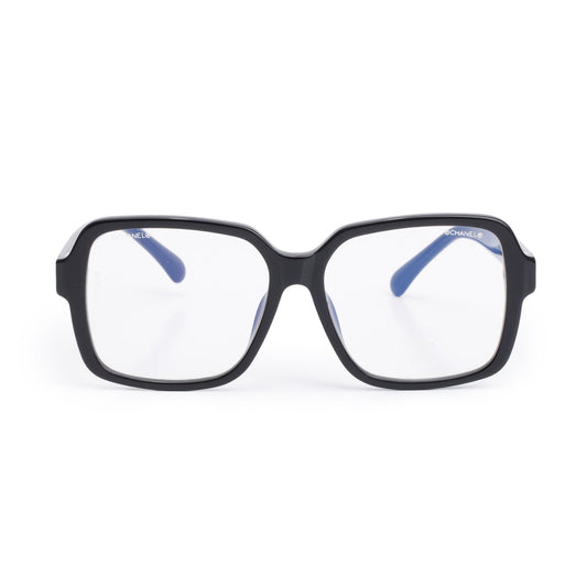 Chanel 5408 Black Acetate Logo Square Eyeglasses