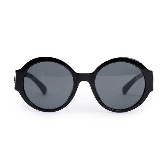 Chanel 5410-A Black Acetate Logo Round Sunglasses