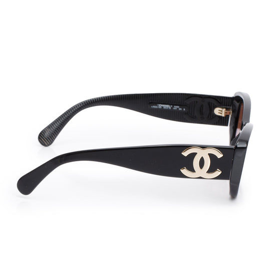 Chanel 5493 Black Acetate CC Logo Rectangle Sunglasses