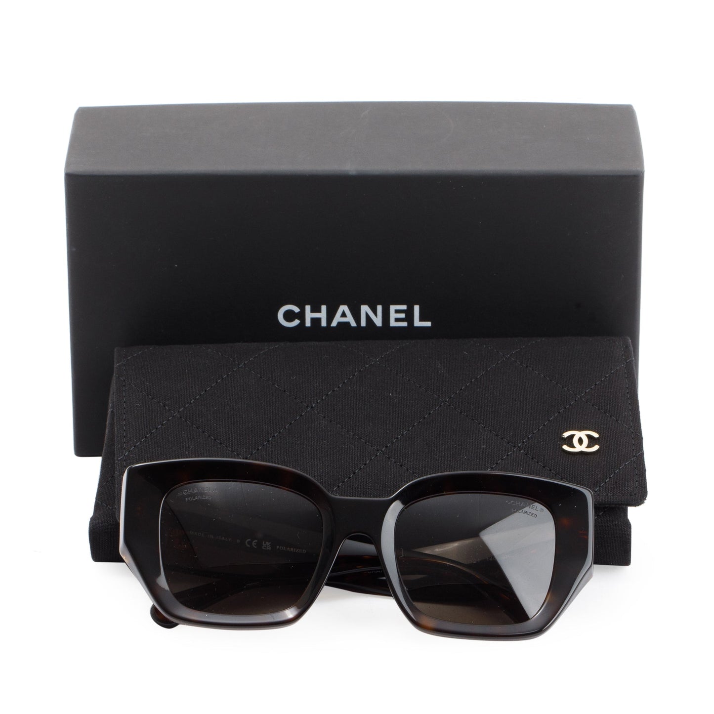 Chanel 5506-A 2023 Interlocking CC Logo Tortoise Acetate Sunglasses