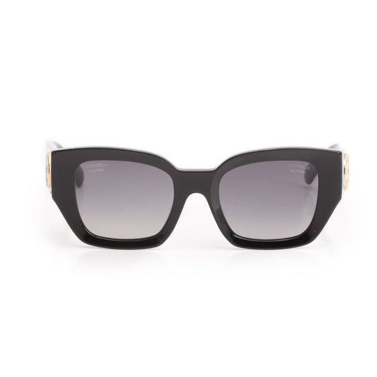 Chanel 5506 Black Acetate CC Logo Cat-Eye Sunglasses