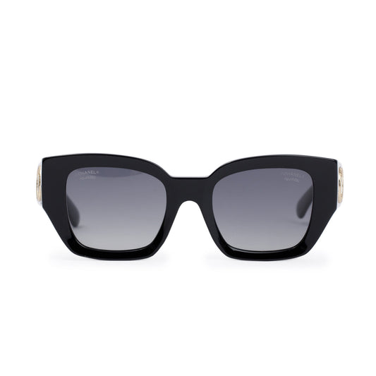 Chanel 5506 Black Acetate CC Logo Square Sunglasses