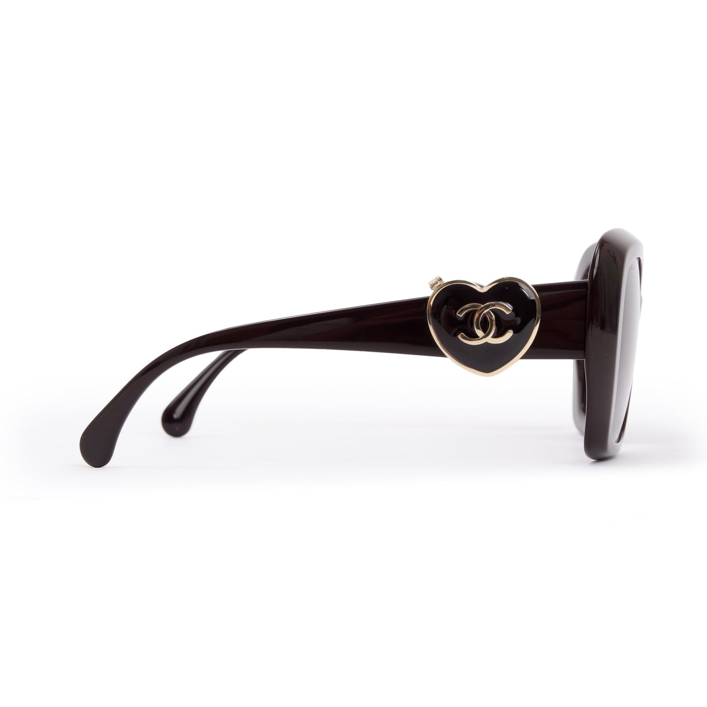 Chanel 5518 Purple Acetate Heart CC Logo Square Sunglasses