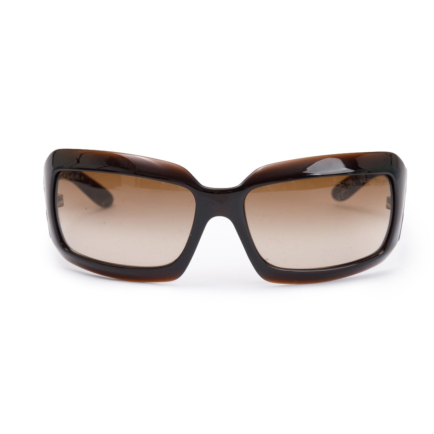 Chanel 6022-O Black Acetate Interlocking CC Logo Square Sunglasses