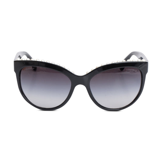 Chanel 6040 Black Acetate Freshwater Pearl Butterfly Sunglasses