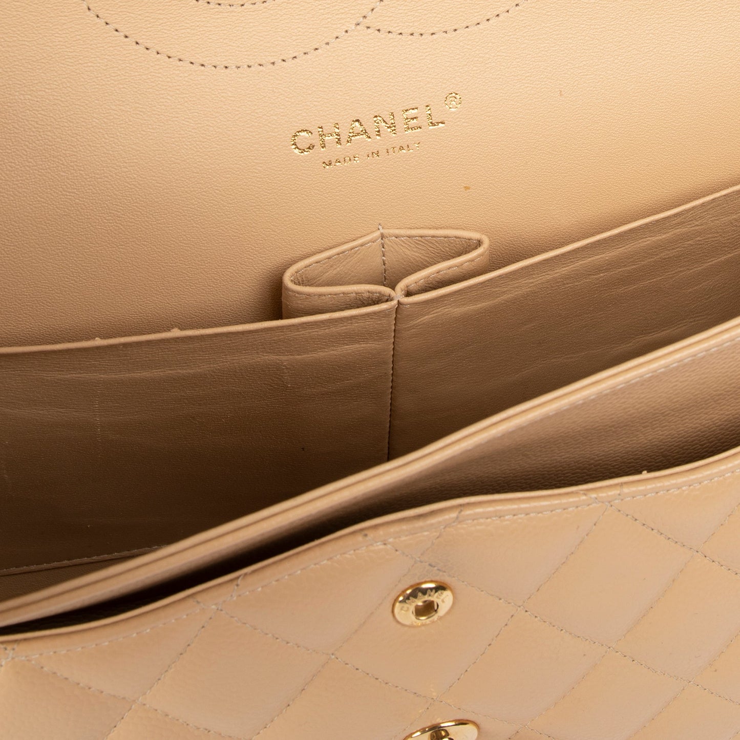 Chanel Beige Caviar Classic Jumbo Double Flap Bag