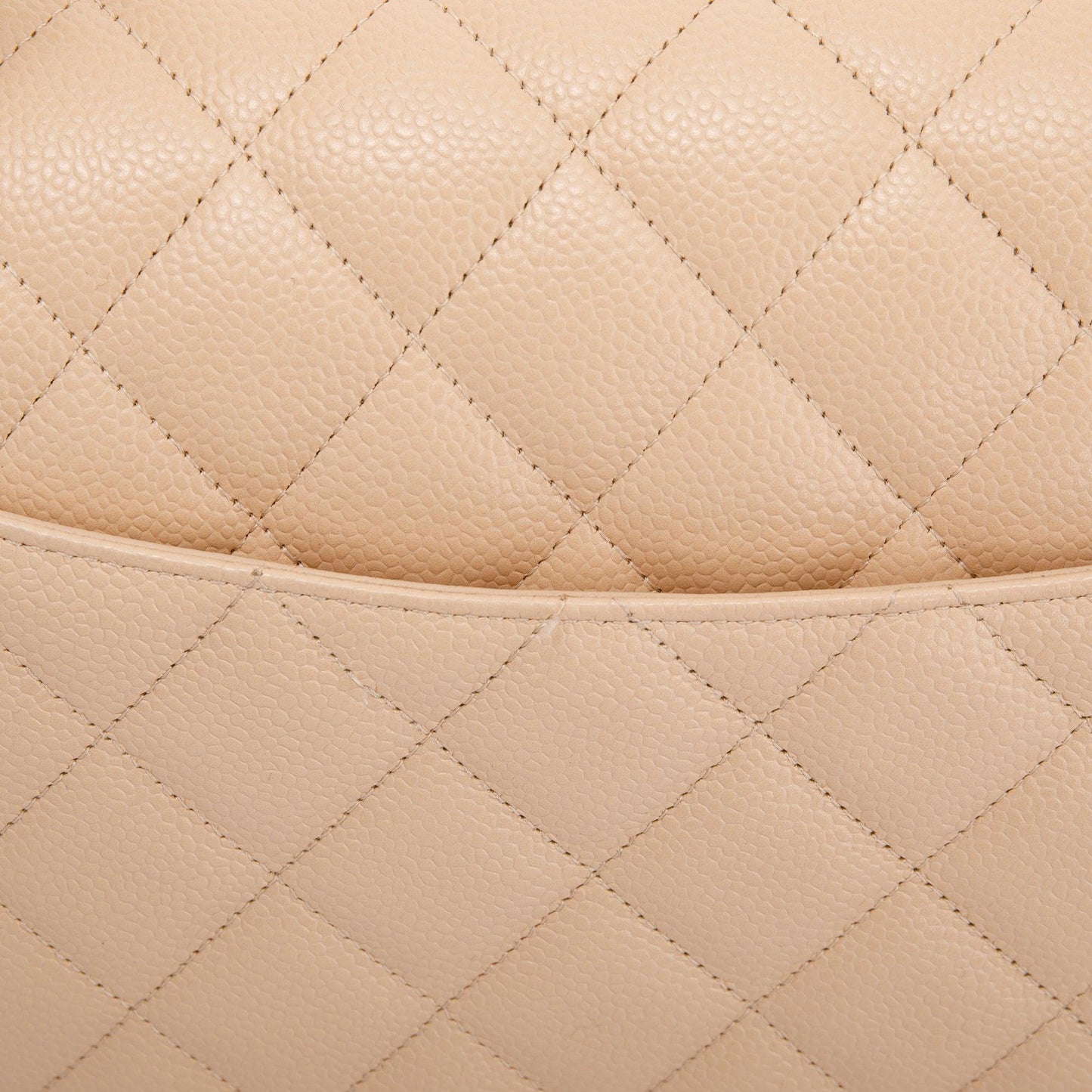 Chanel Beige Caviar Classic Jumbo Double Flap Bag