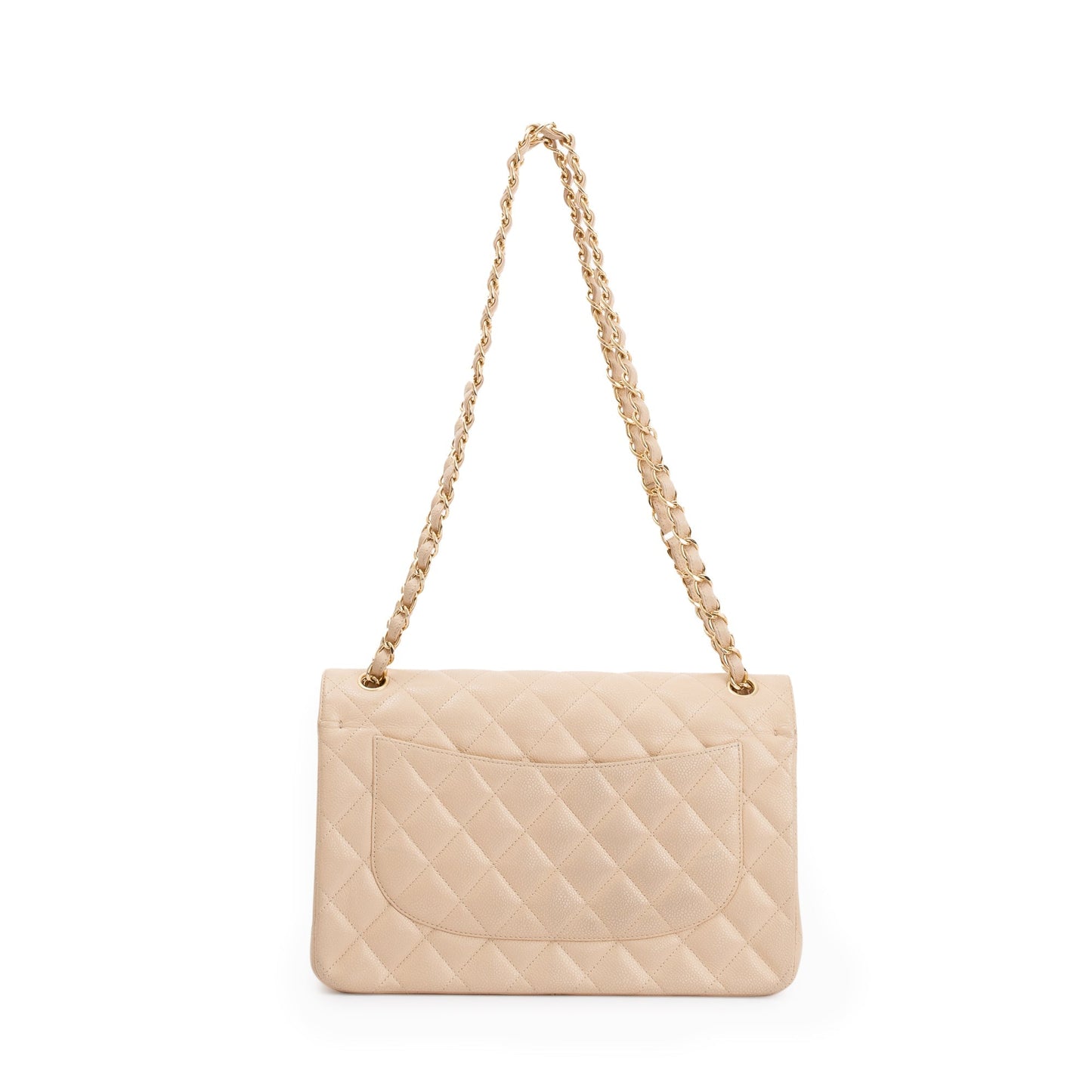 Chanel Beige Caviar Classic Jumbo Double Flap Bag
