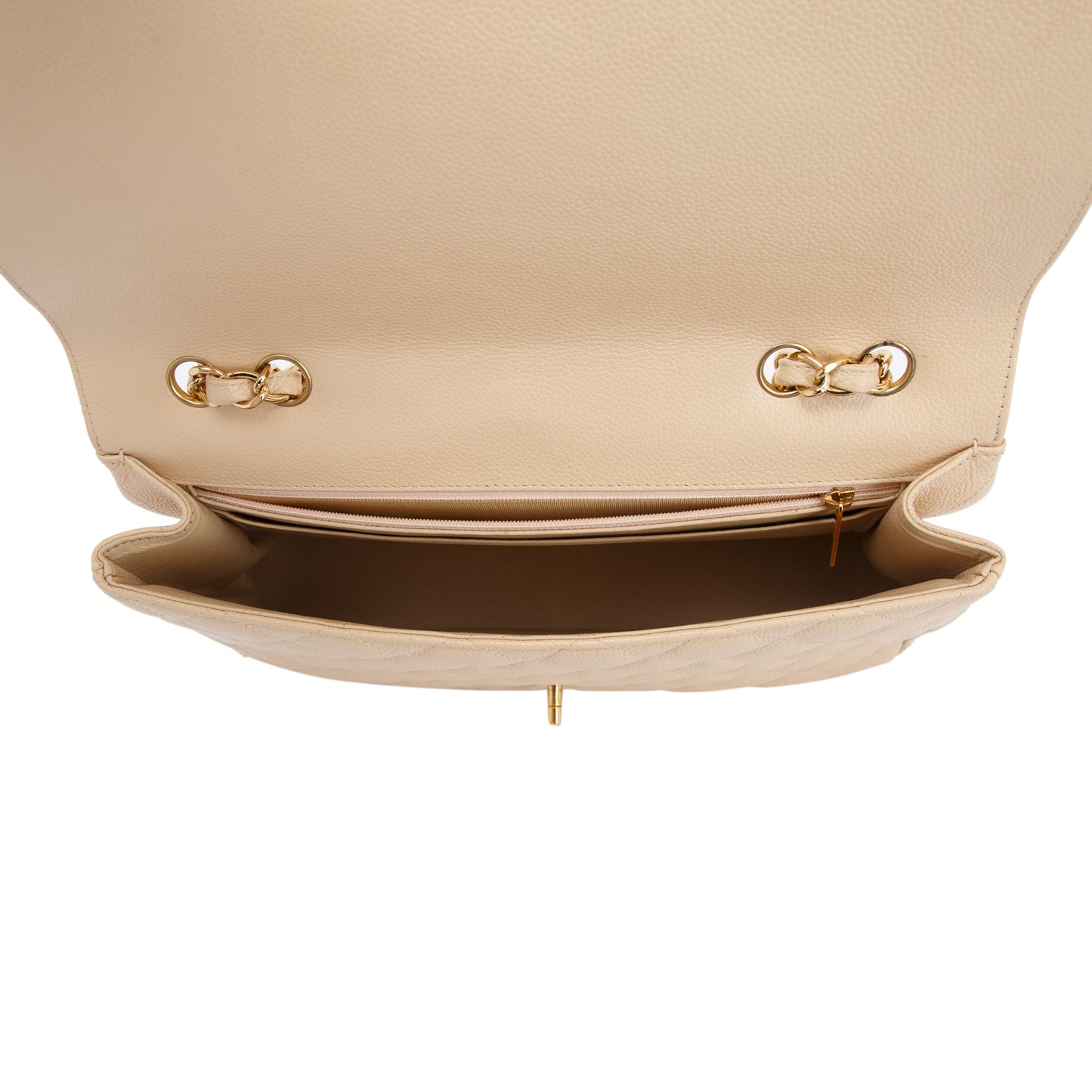 Chanel Beige Caviar Classic Jumbo Single Flap Bag